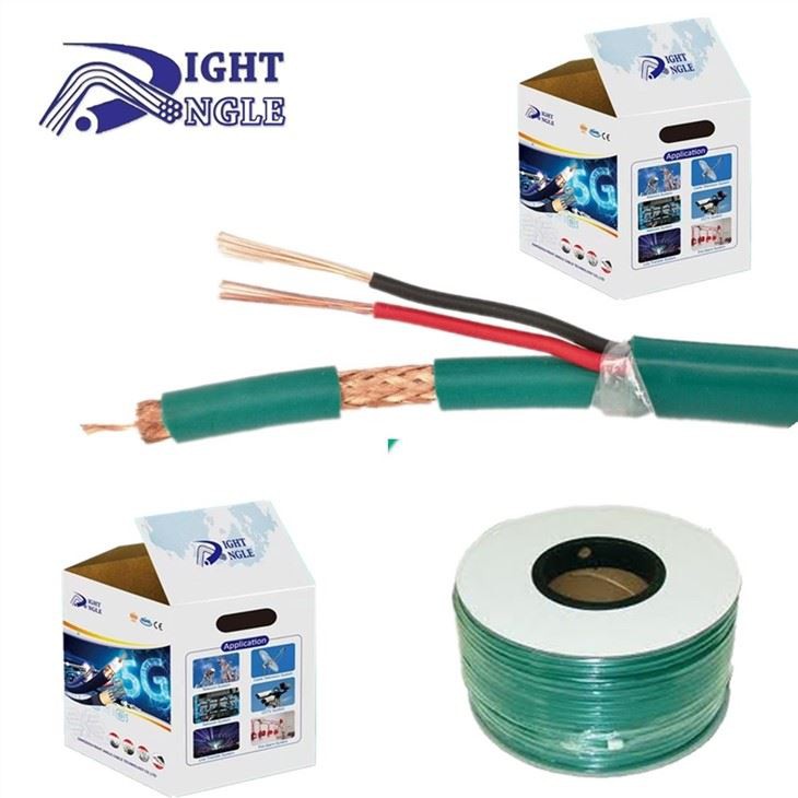 Cctv Cable Camera Kx7 For Algeria /Morocco/France Market CCTV Cable KX7 With Power Wire Green PVC Coaxial Cabl