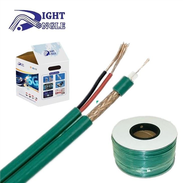 KX7 Whit Power Color Green Jacket PVC CCTV Cable KX7 With Power For CCTV Camera Cable Kx6 Coaxial Cable